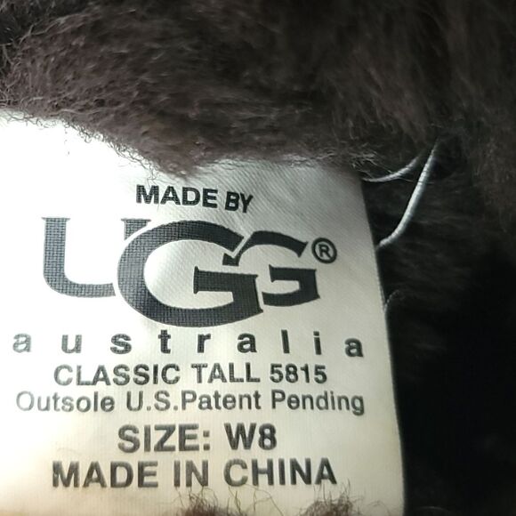 UGG Australia Women’s Classic Tall Boots Brown Suede Sheepskin Winter Size 8W - Picture 10 of 12